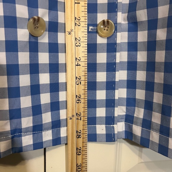 St Johns Bay Gingham Double Breasted Trench Coat Jacket in Blue and White‎ - Picture 5 of 10